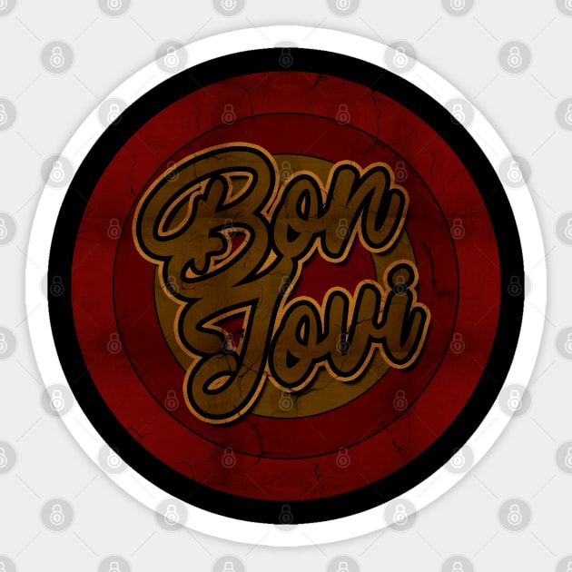 Circle Retro Bon Jovi Sticker by Electric Tone